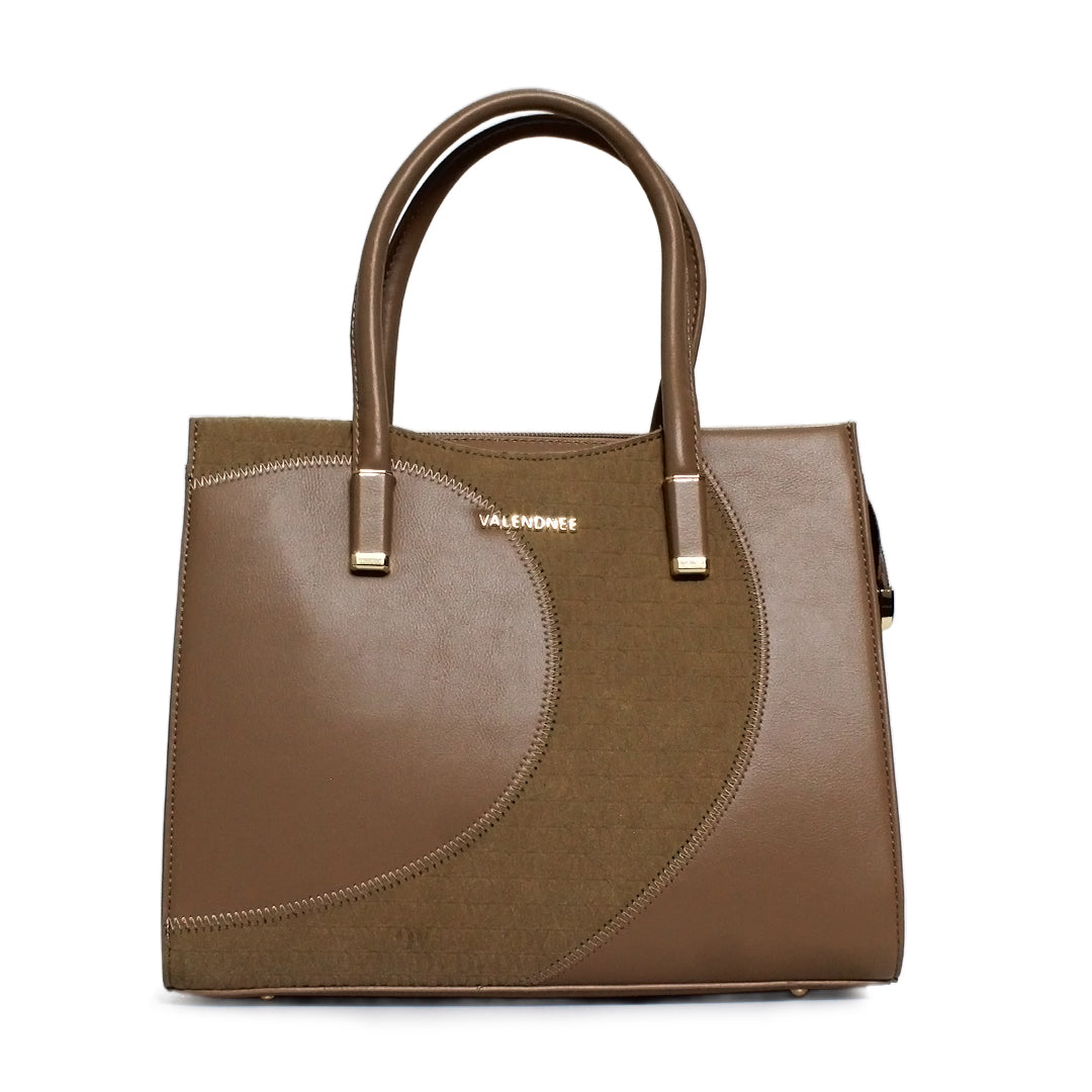 Dual-Tone Leather Handbag – Modern Chic Collection