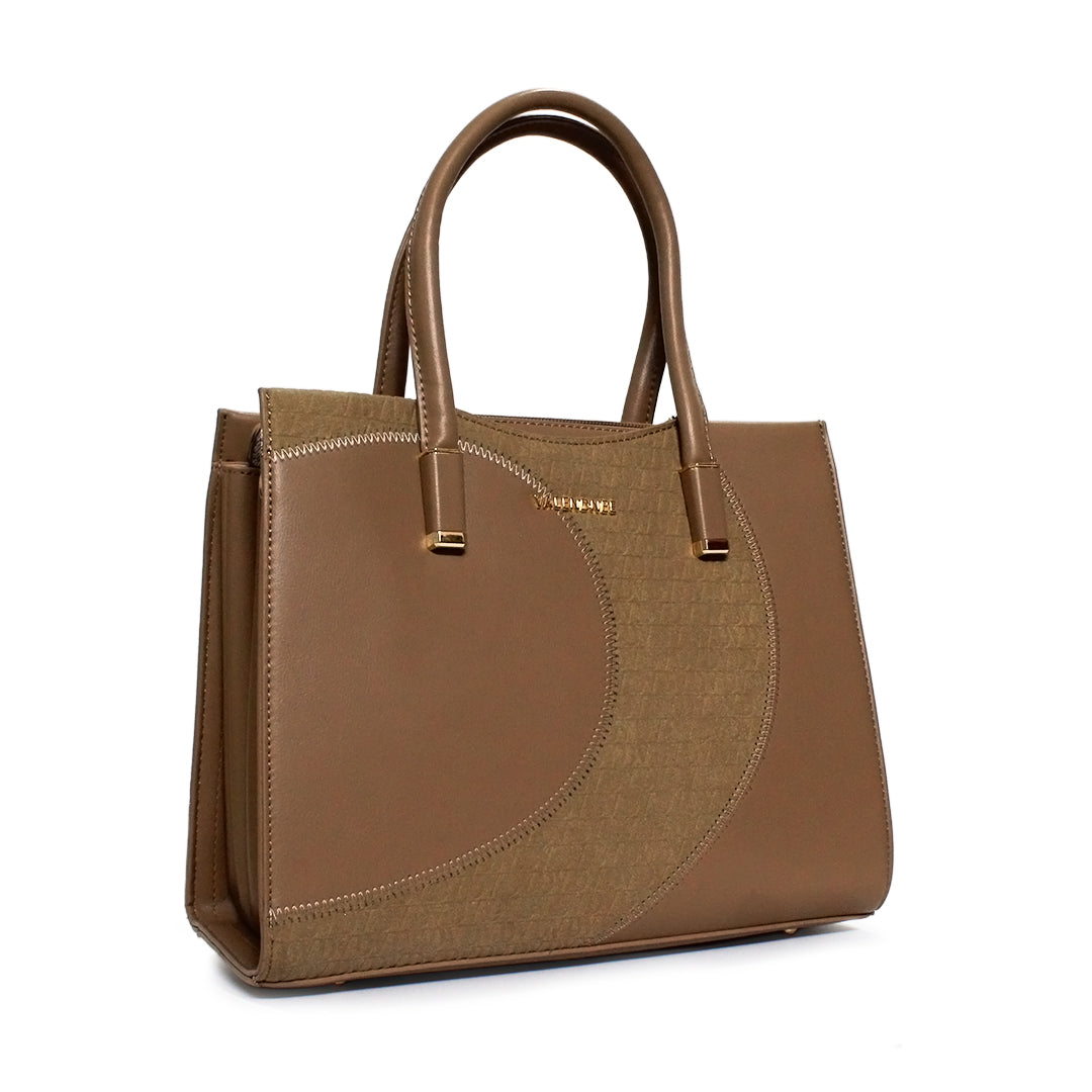 Dual-Tone Leather Handbag – Modern Chic Collection