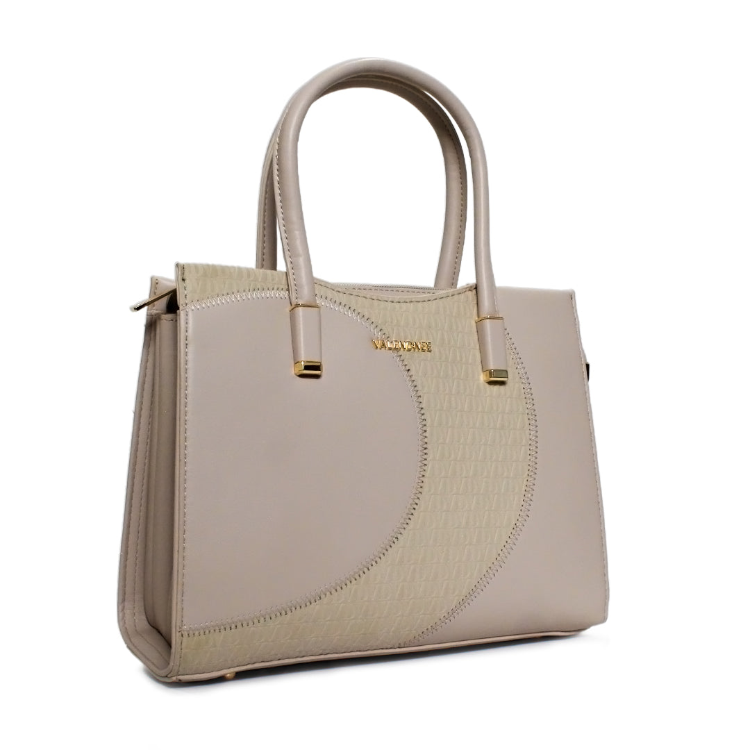 Dual-Tone Leather Handbag – Modern Chic Collection