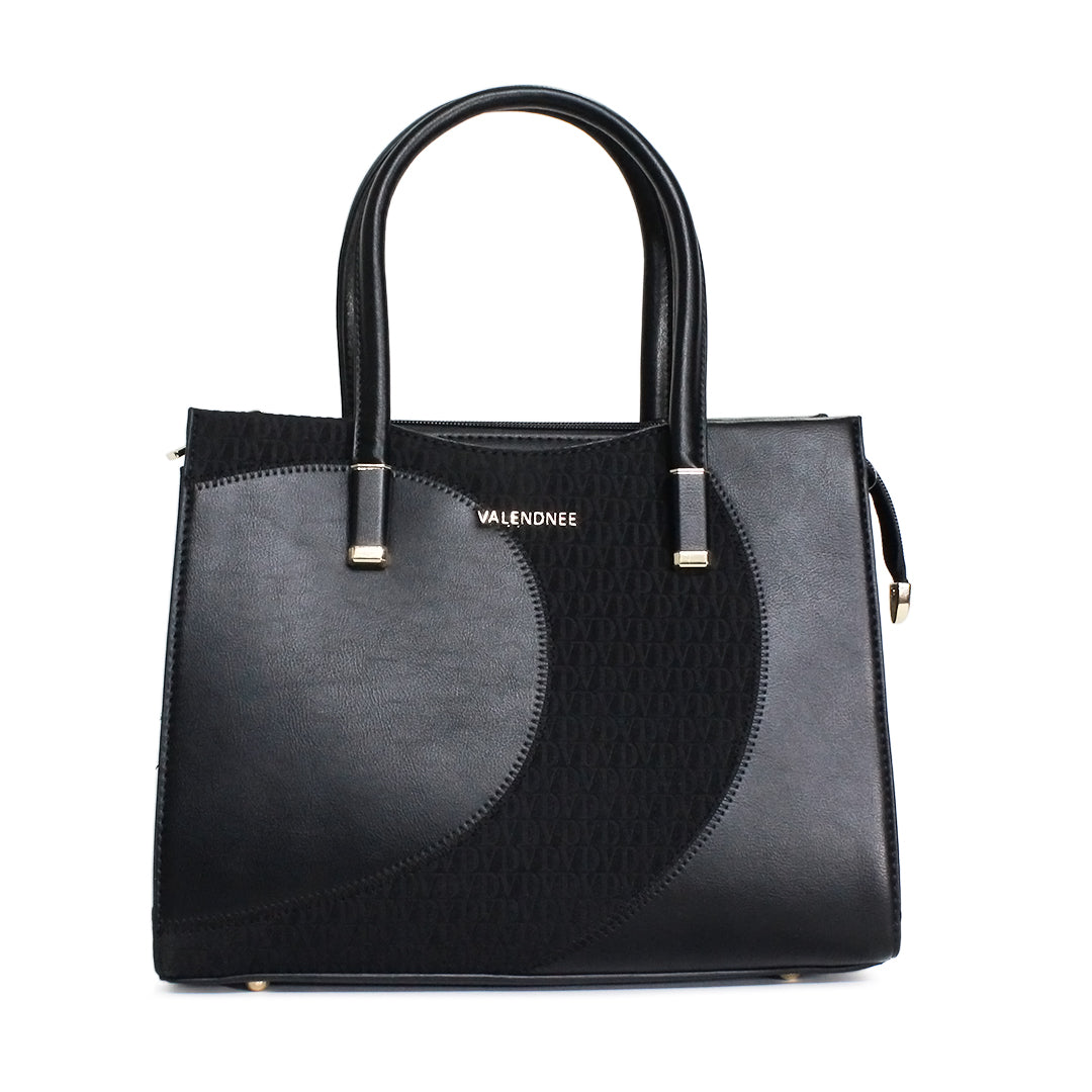 Dual-Tone Leather Handbag – Modern Chic Collection