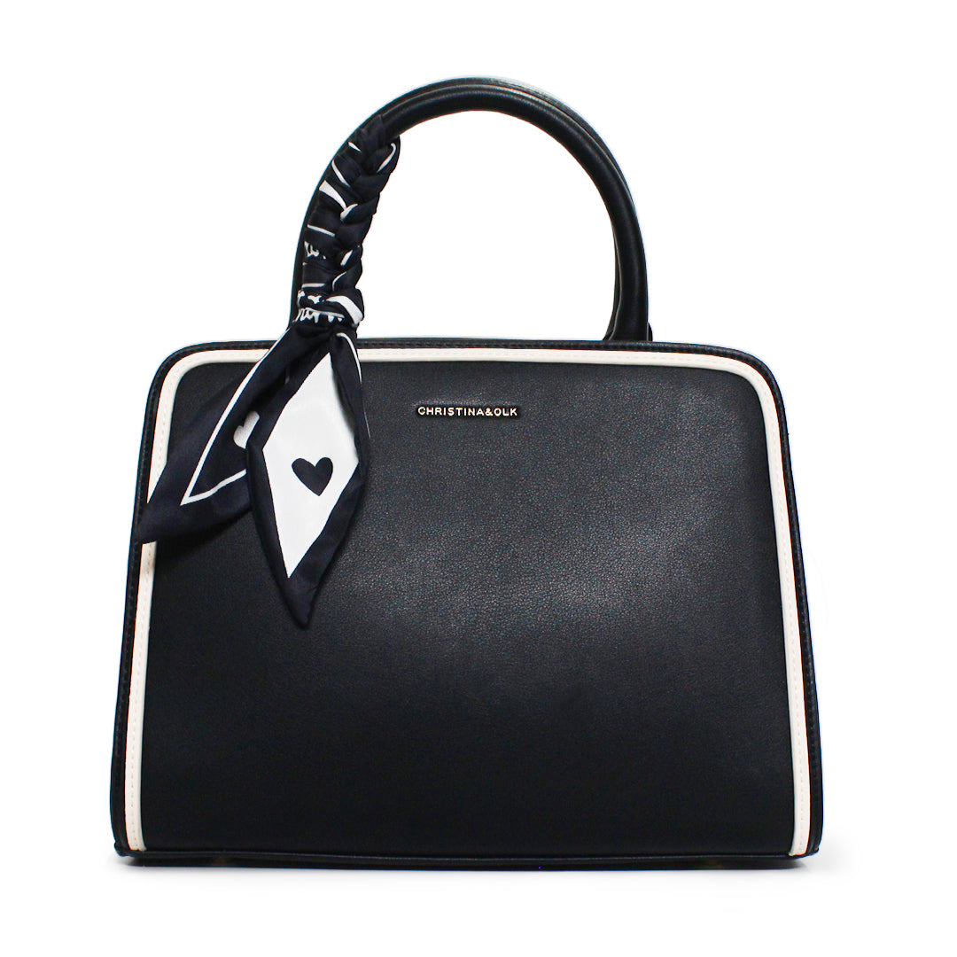 Elegant Women’s Handbag with Silk Scarf – Premium Tote Bag