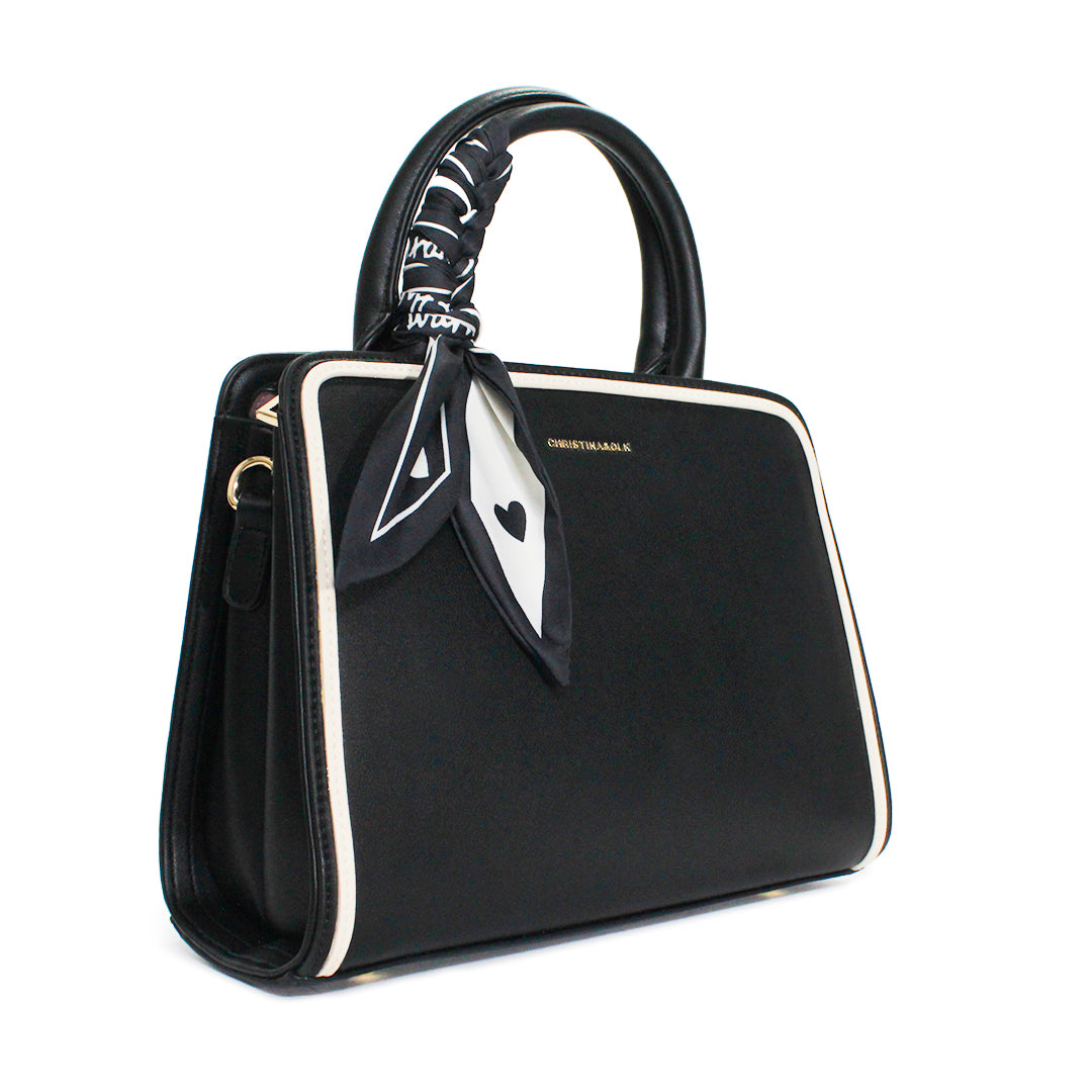 Elegant Women’s Handbag with Silk Scarf – Premium Tote Bag