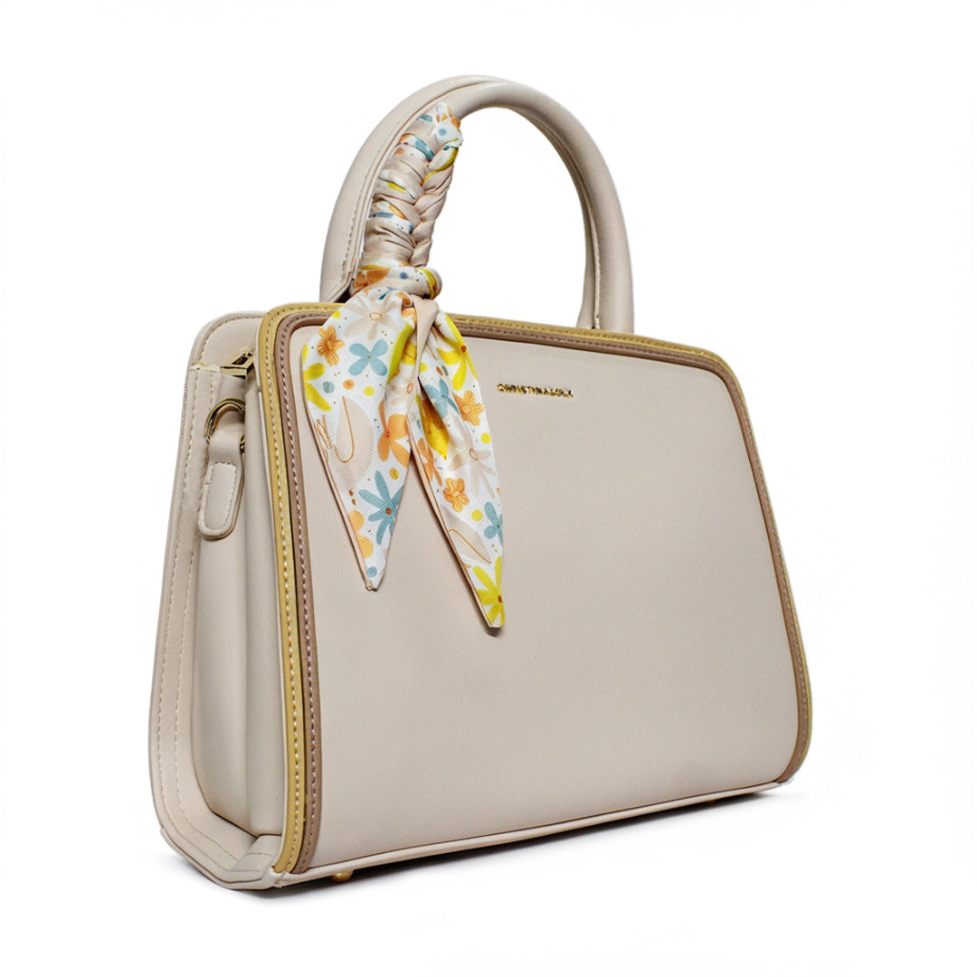 Elegant Women’s Handbag with Silk Scarf – Premium Tote Bag