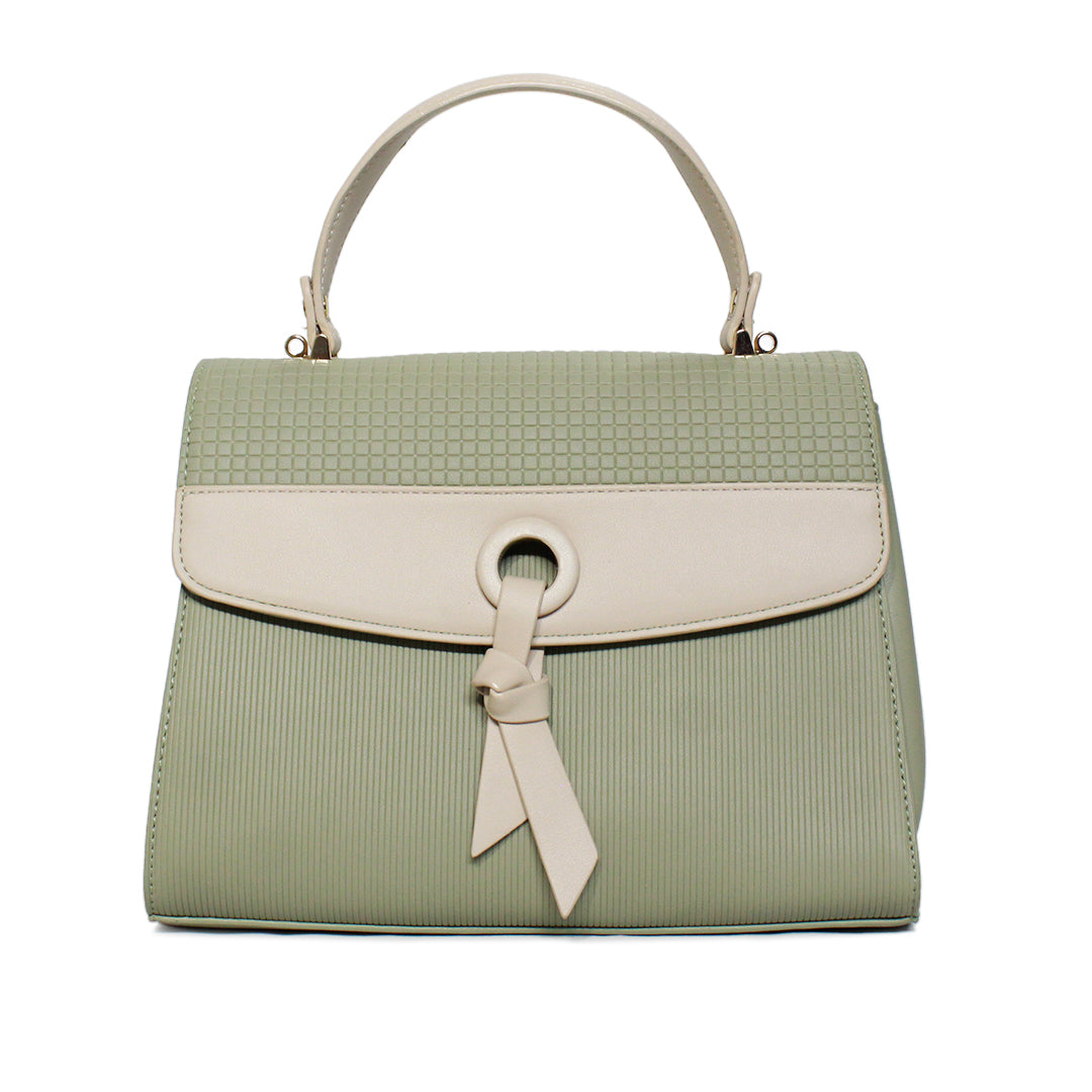 Textured Top Handle Bag with Knot Detail