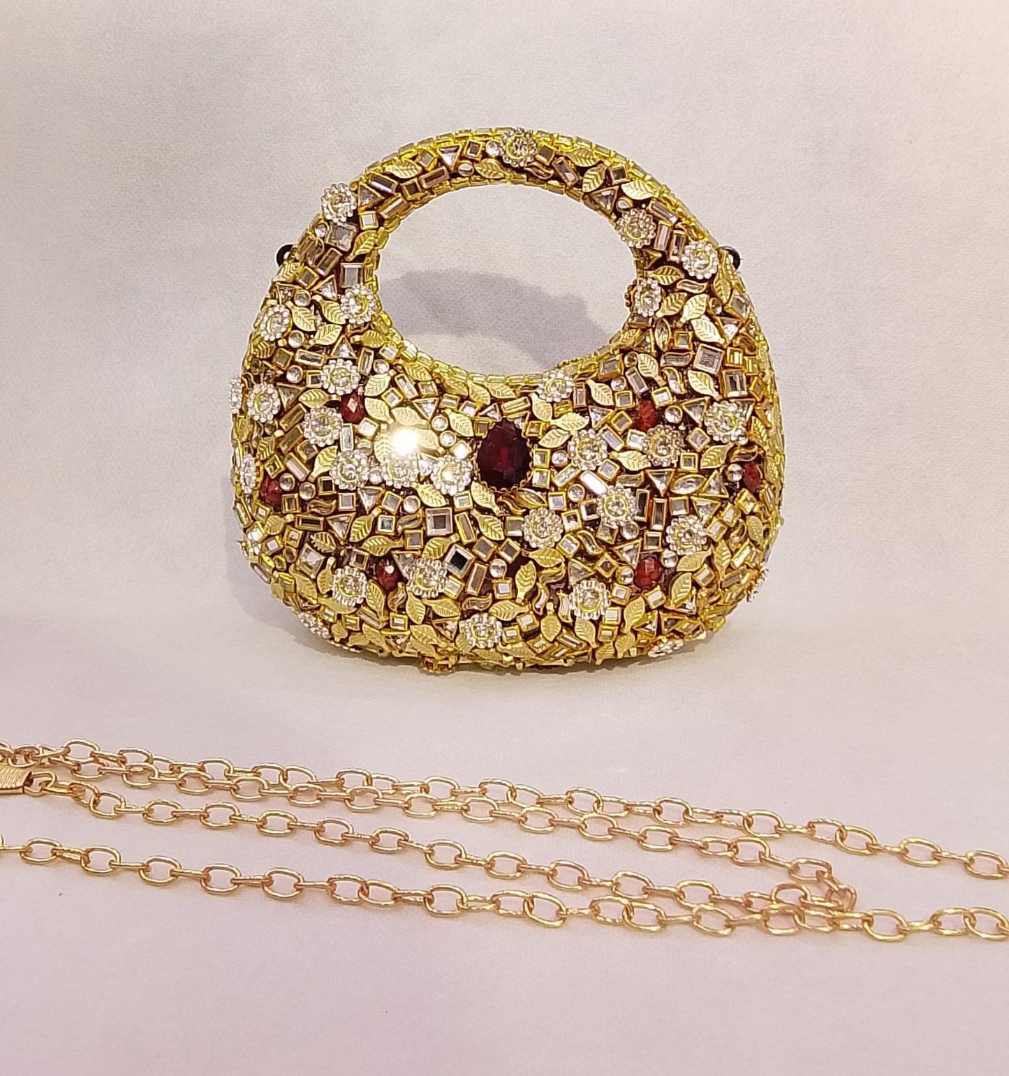 Kundan work Cluch Acyrlic