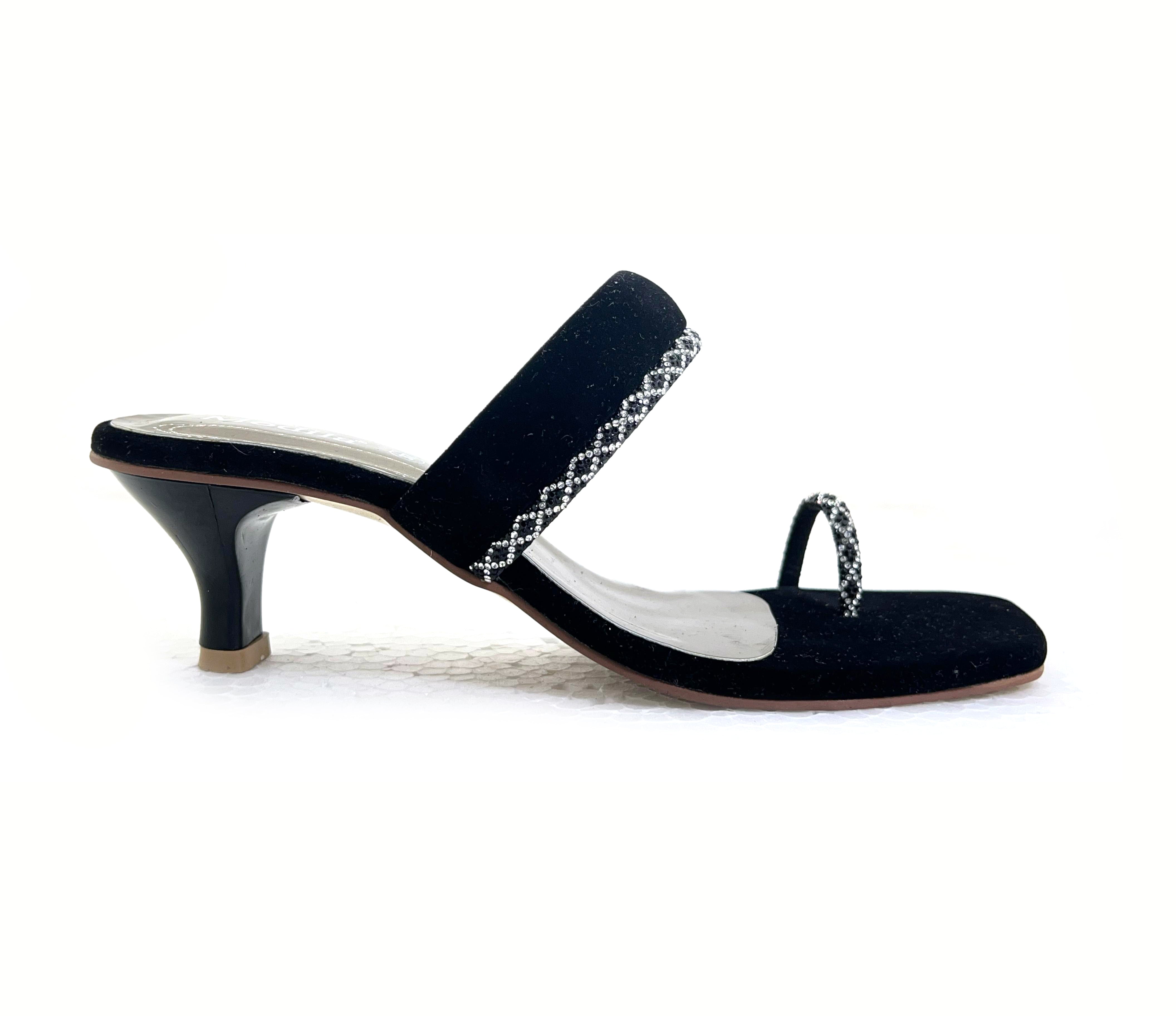 Stud Diamond Strap Heels