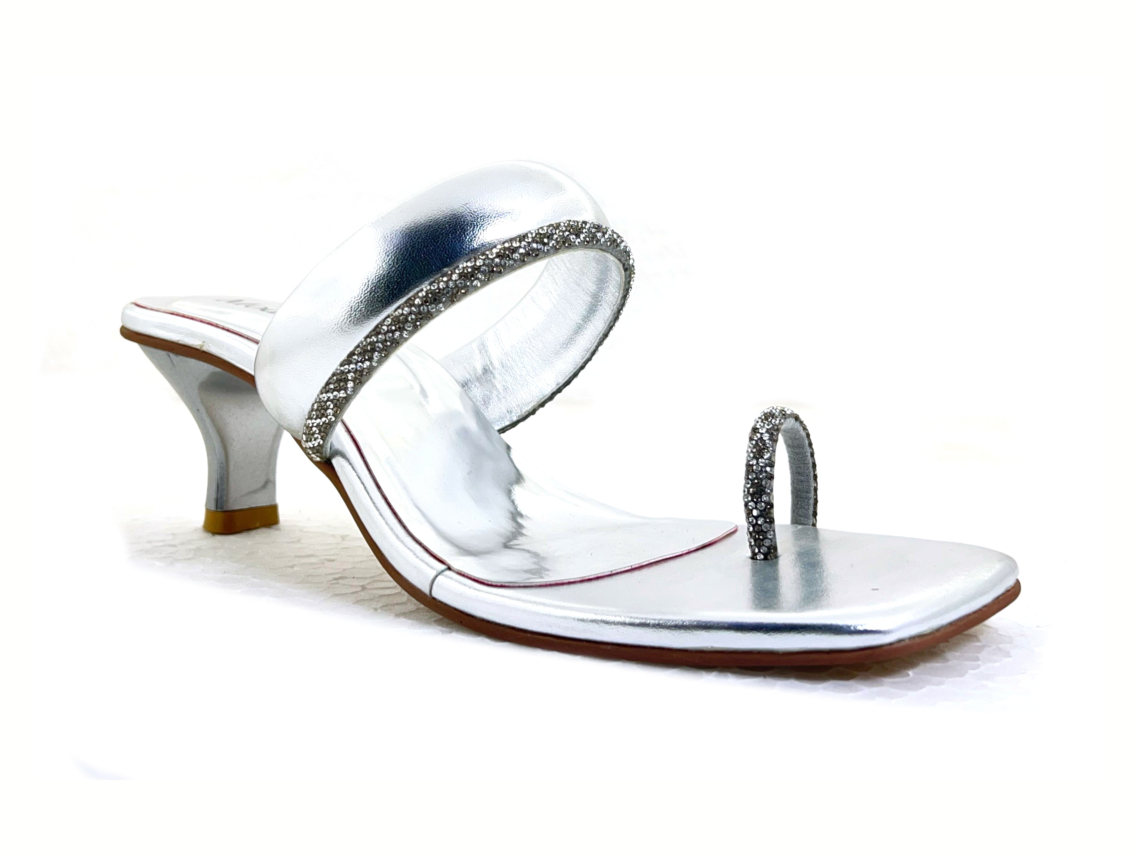 Stud Diamond Strap Heels