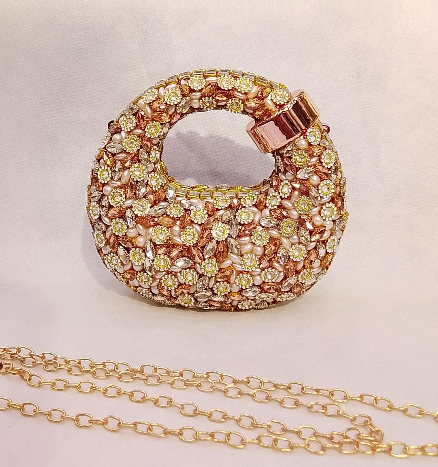Kundan work Cluch Acyrlic