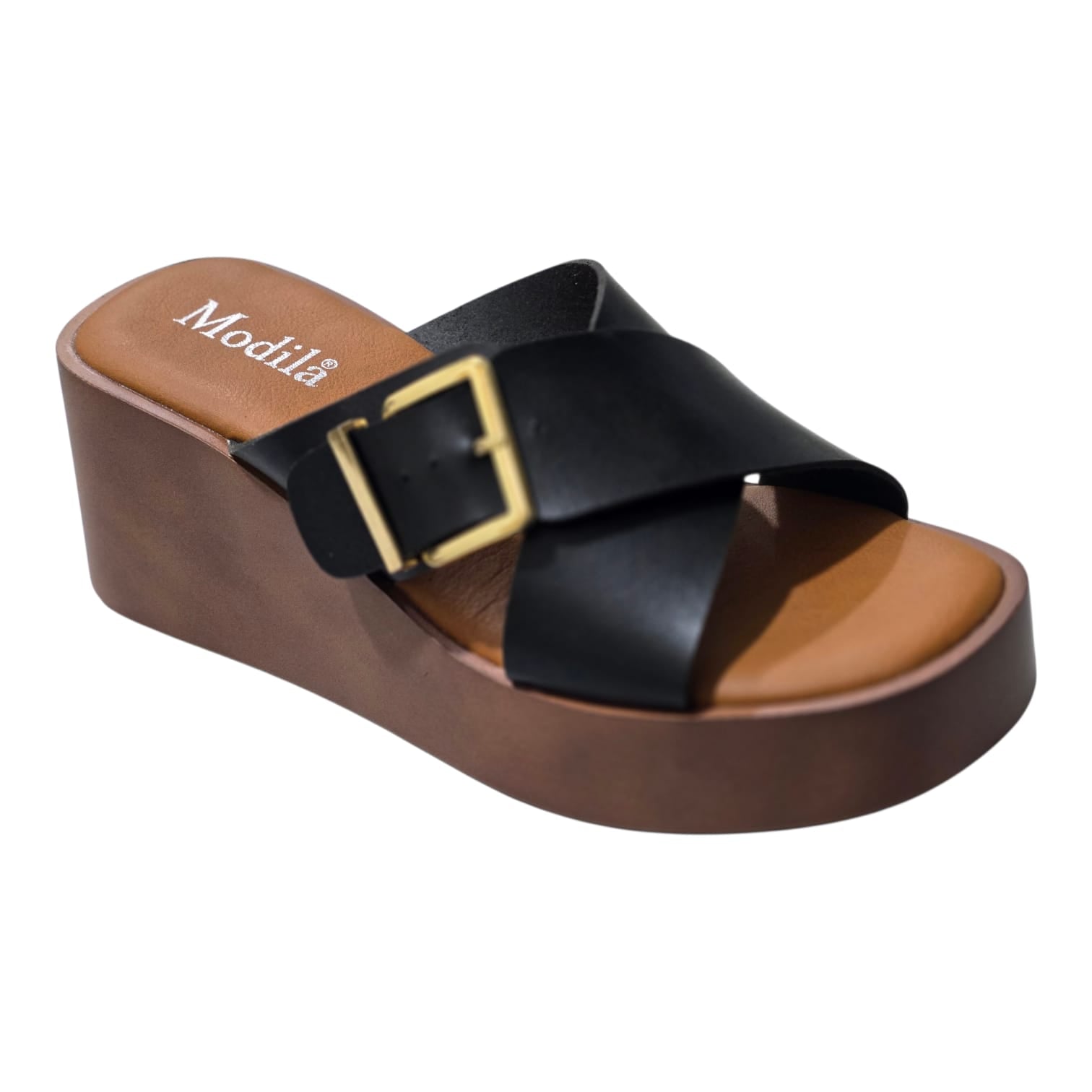 Textured Wedge Heel Slides