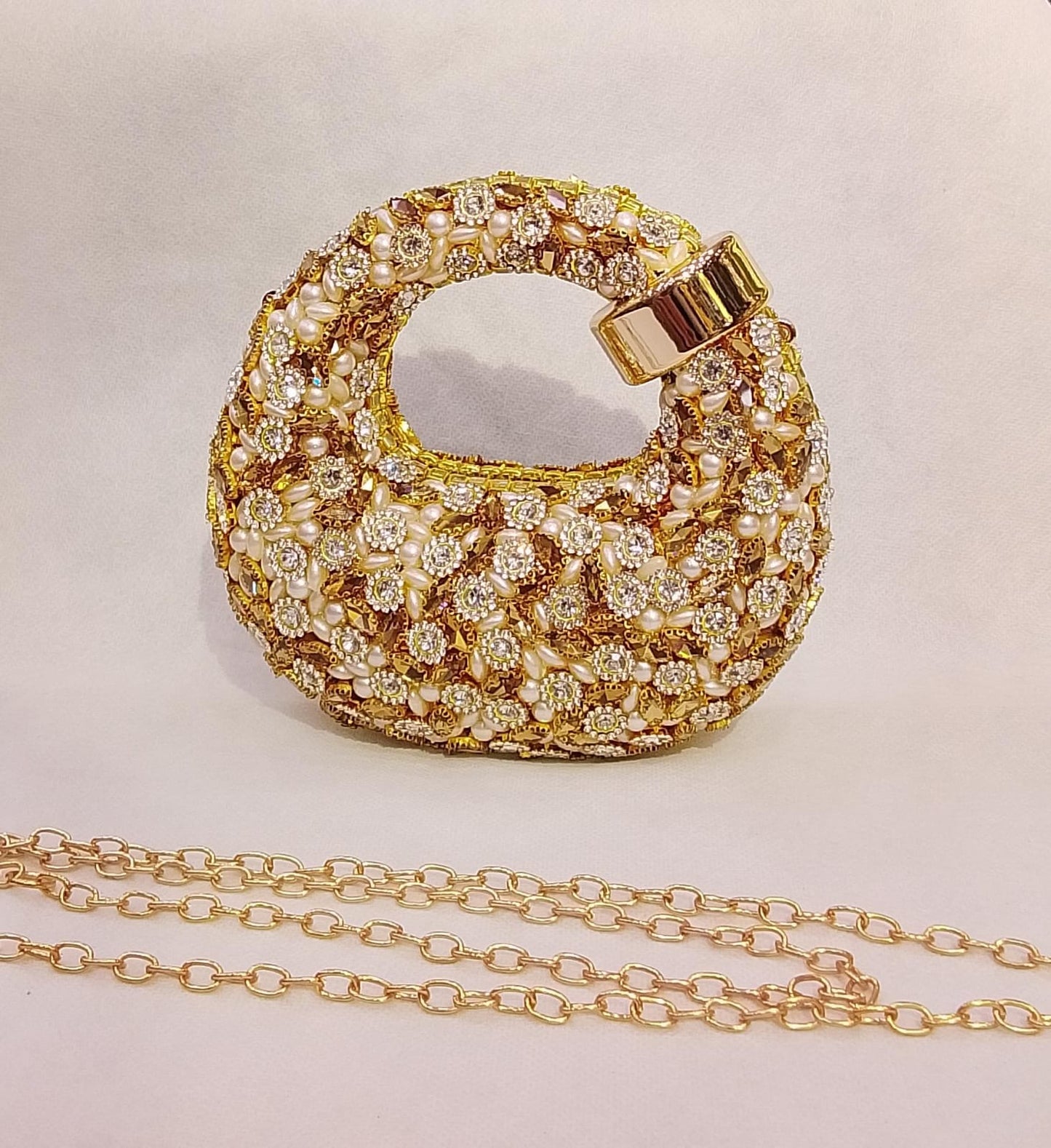 Kundan work Cluch Acyrlic