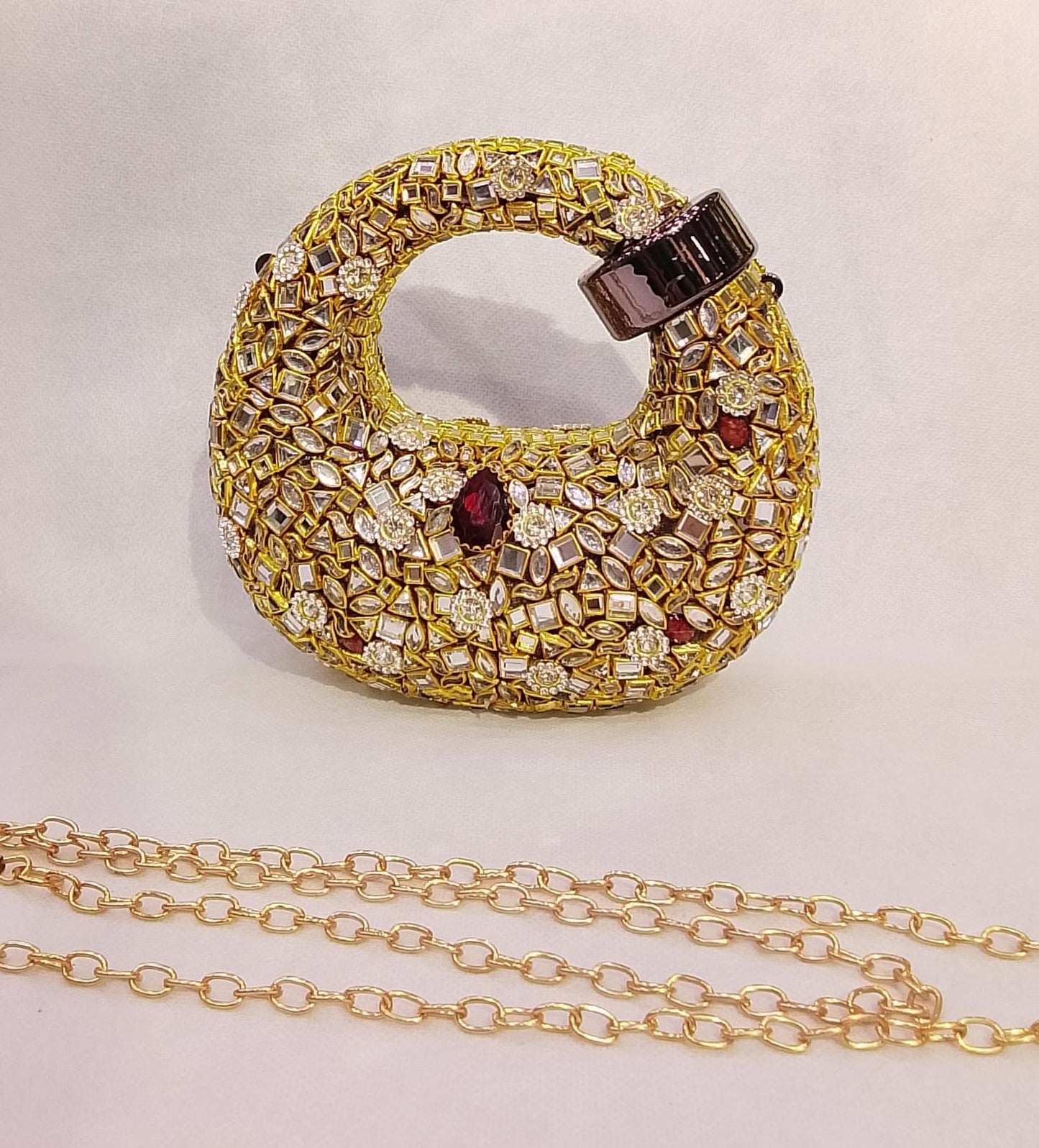Kundan work Cluch Acyrlic