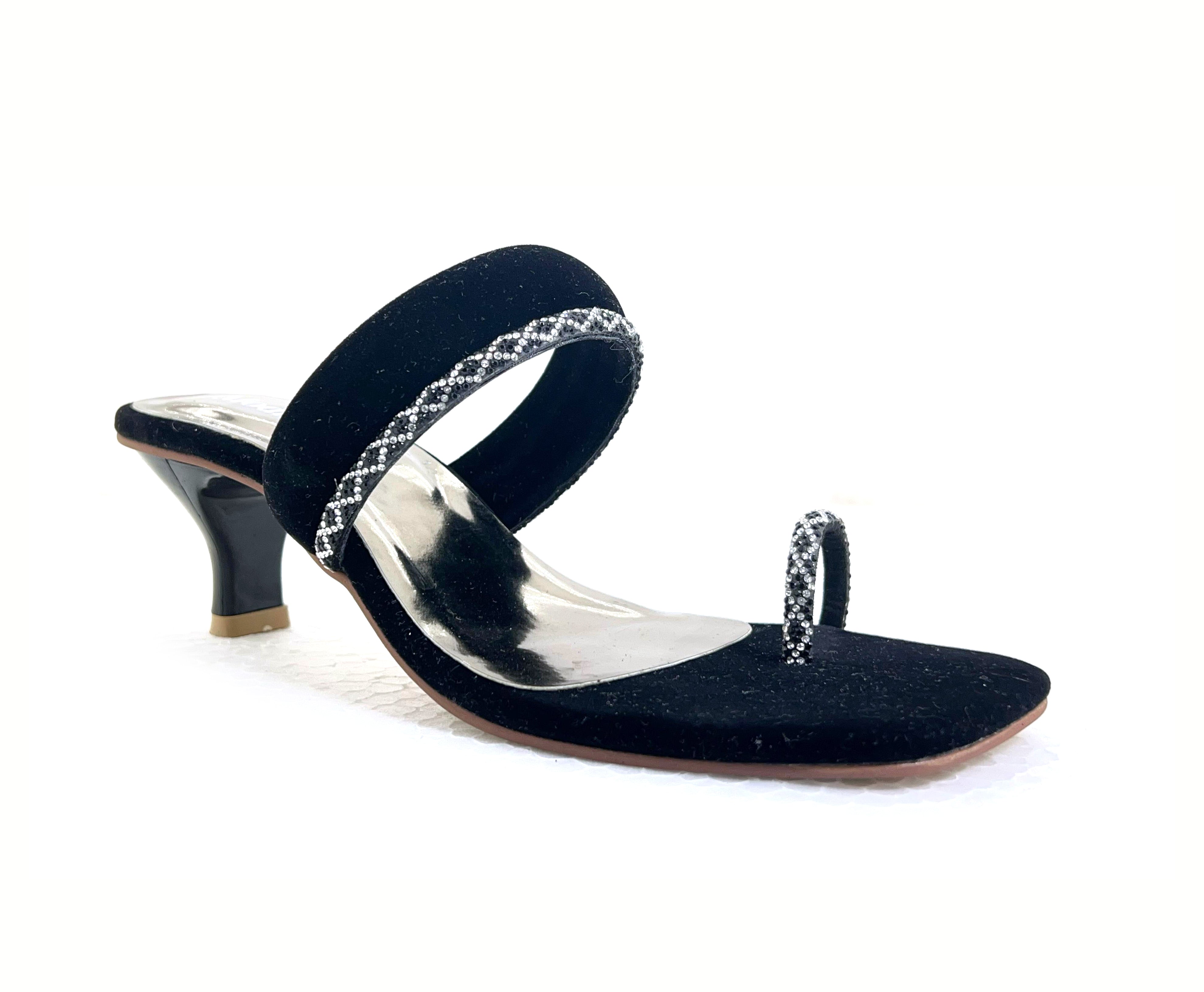 Stud Diamond Strap Heels