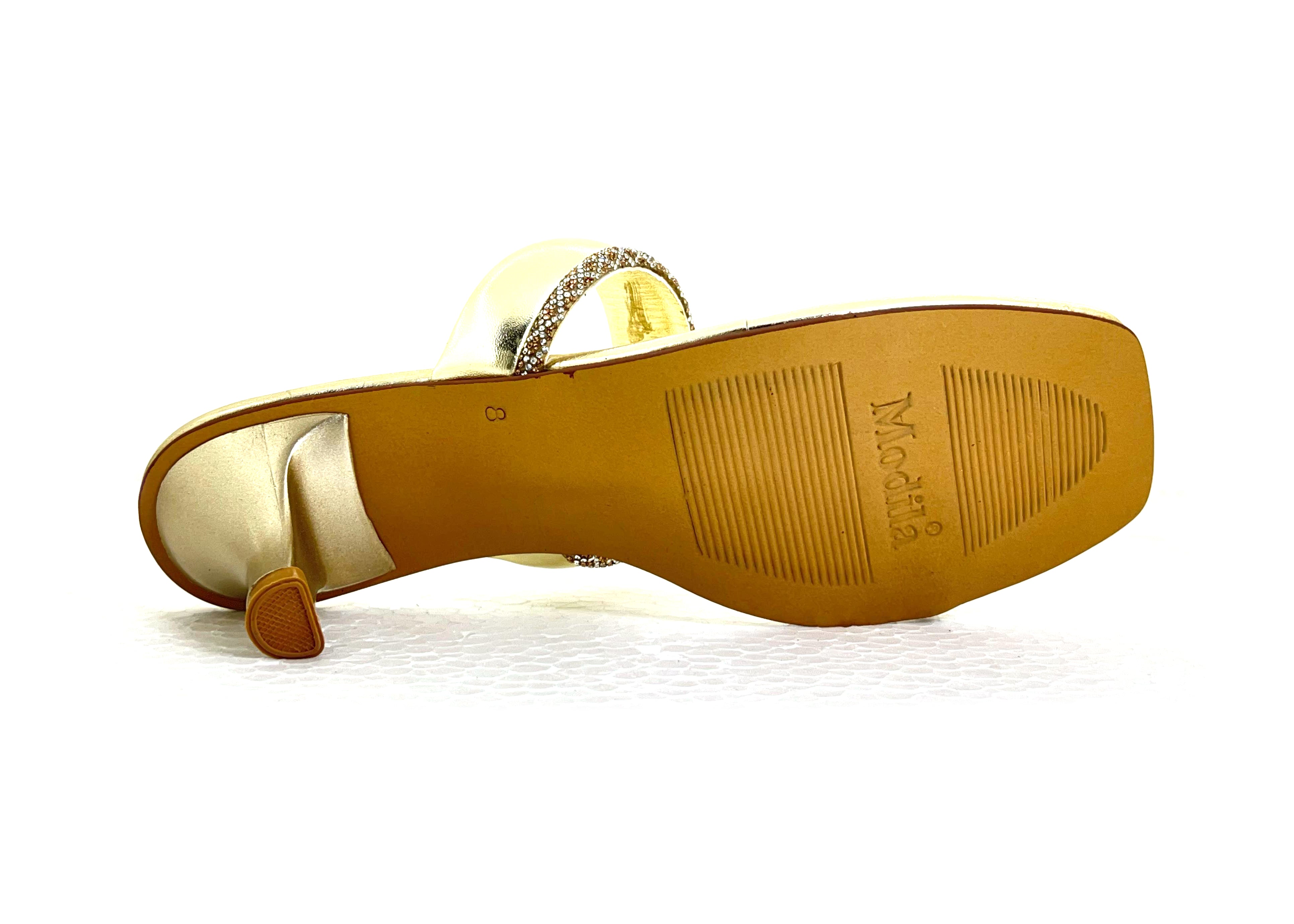 Stud Diamond Strap Heels