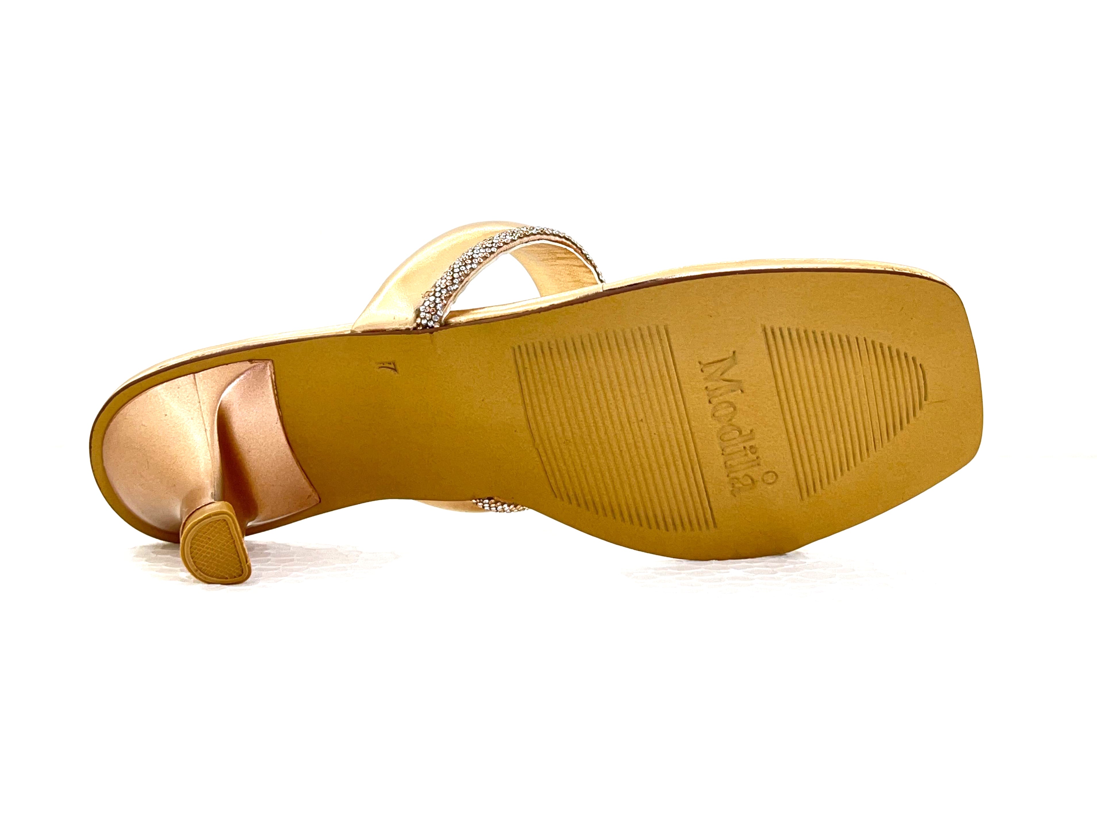 Stud Diamond Strap Heels