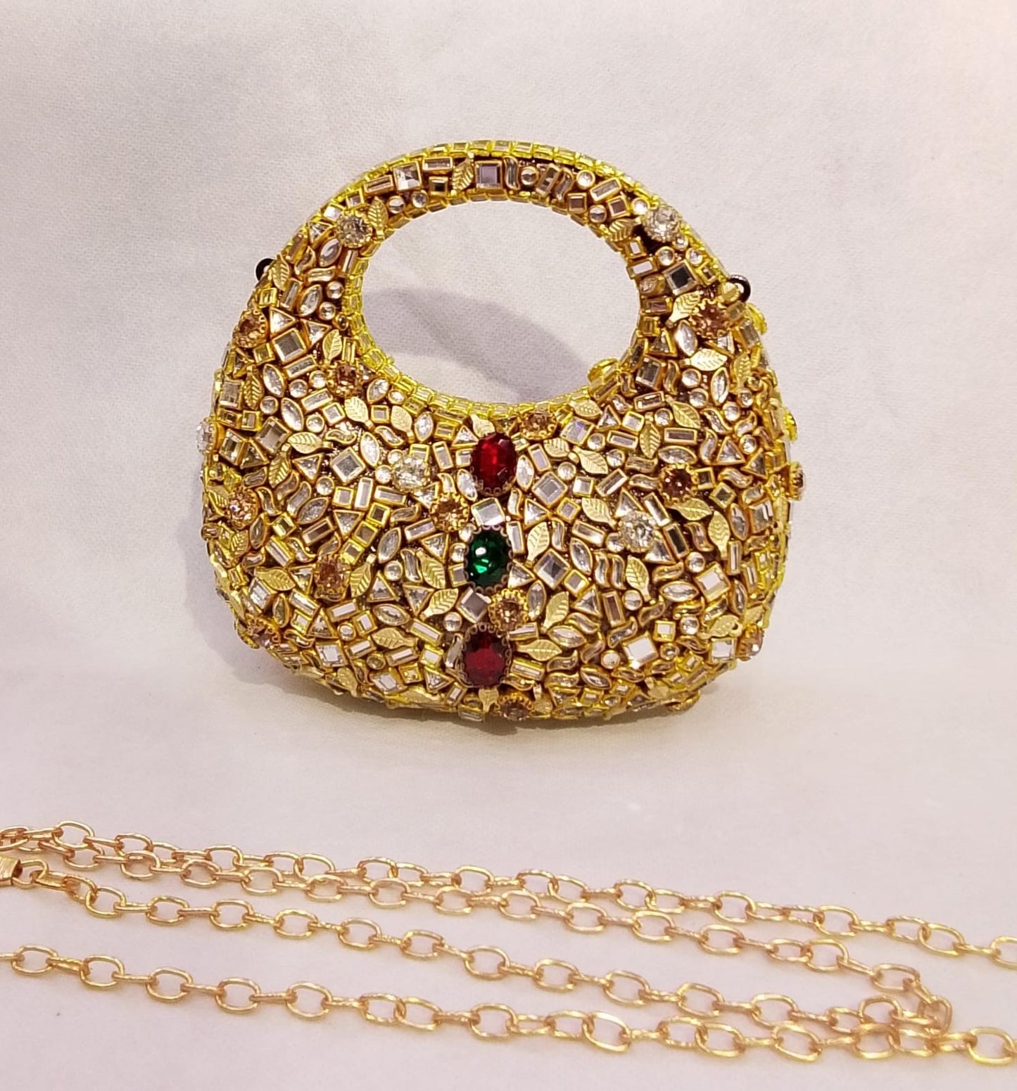 Kundan work Cluch Acyrlic