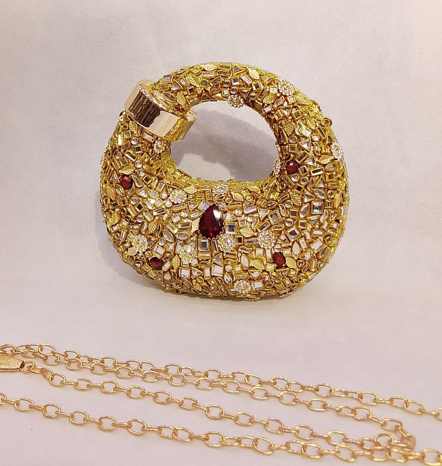Kundan work Cluch Acyrlic
