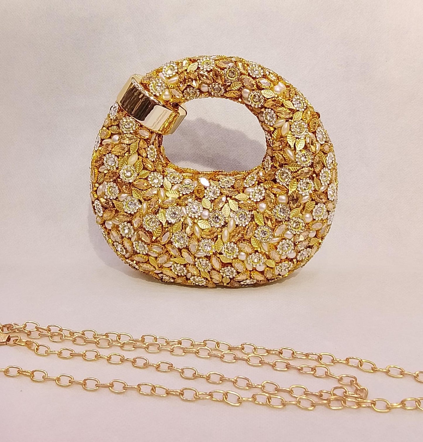 Kundan work Cluch Acyrlic
