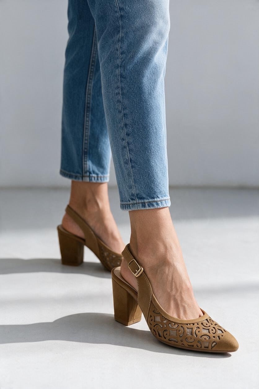 Block heels Sling Back Sandal