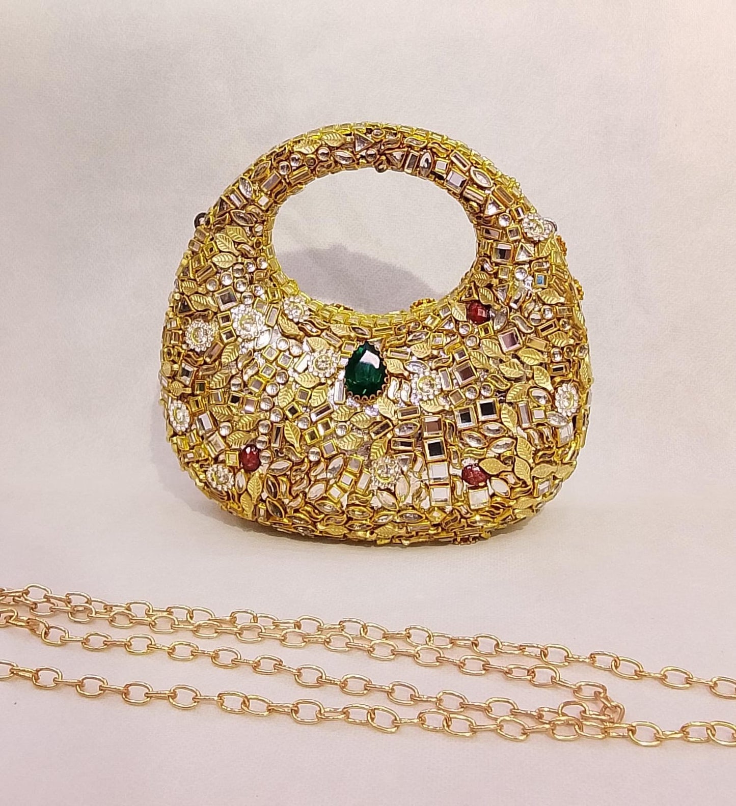 Kundan work Cluch Acyrlic