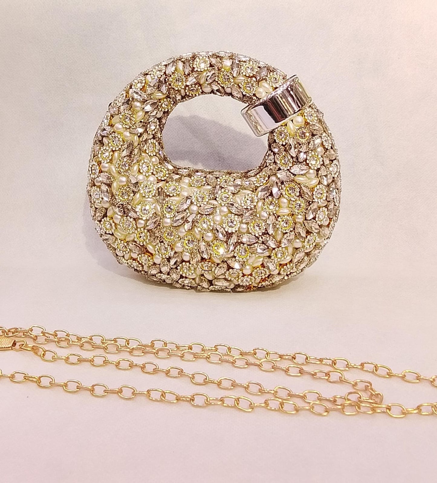 Kundan work Cluch Acyrlic