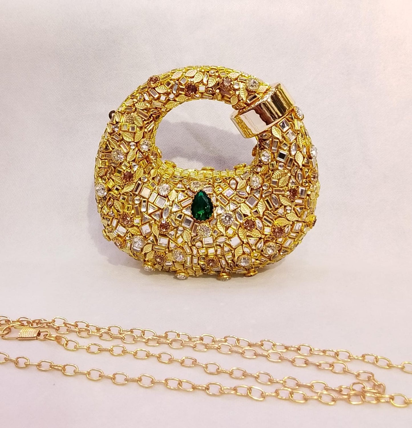 Kundan work Cluch Acyrlic