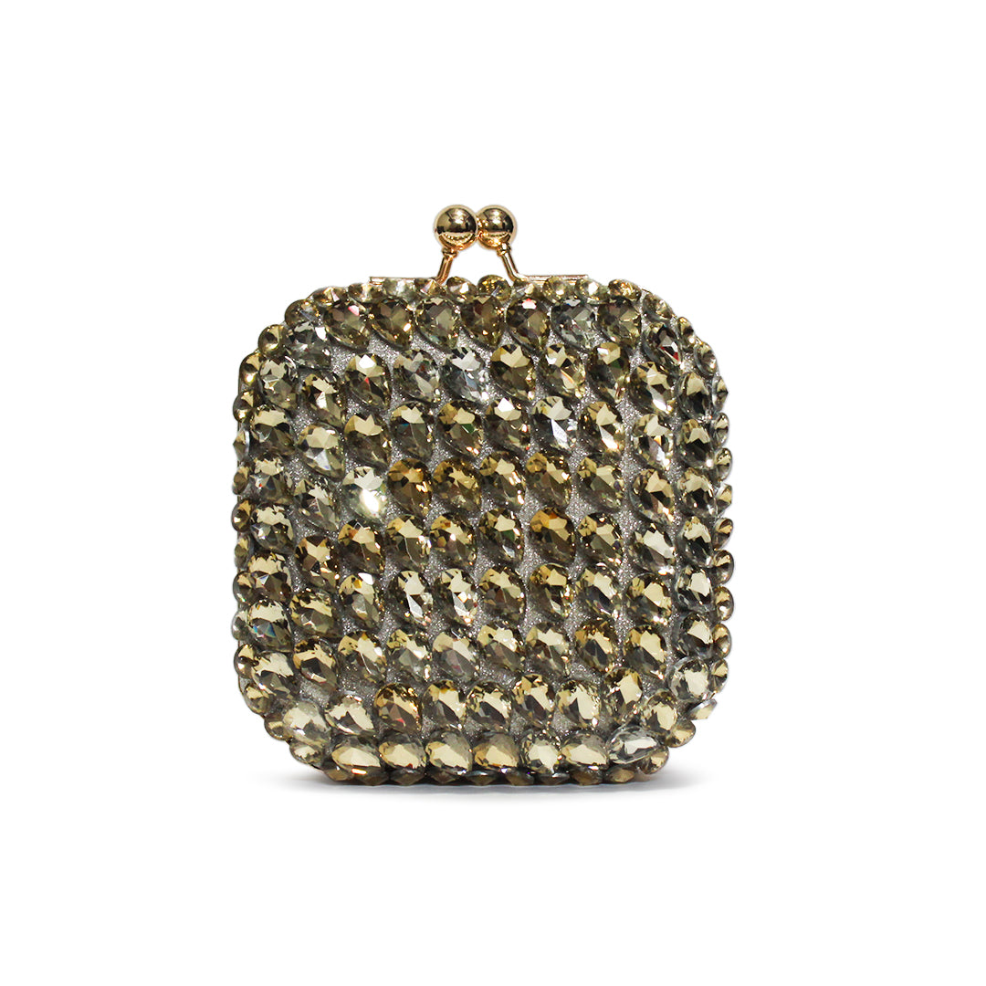 Crystal Embellished Box Clutch