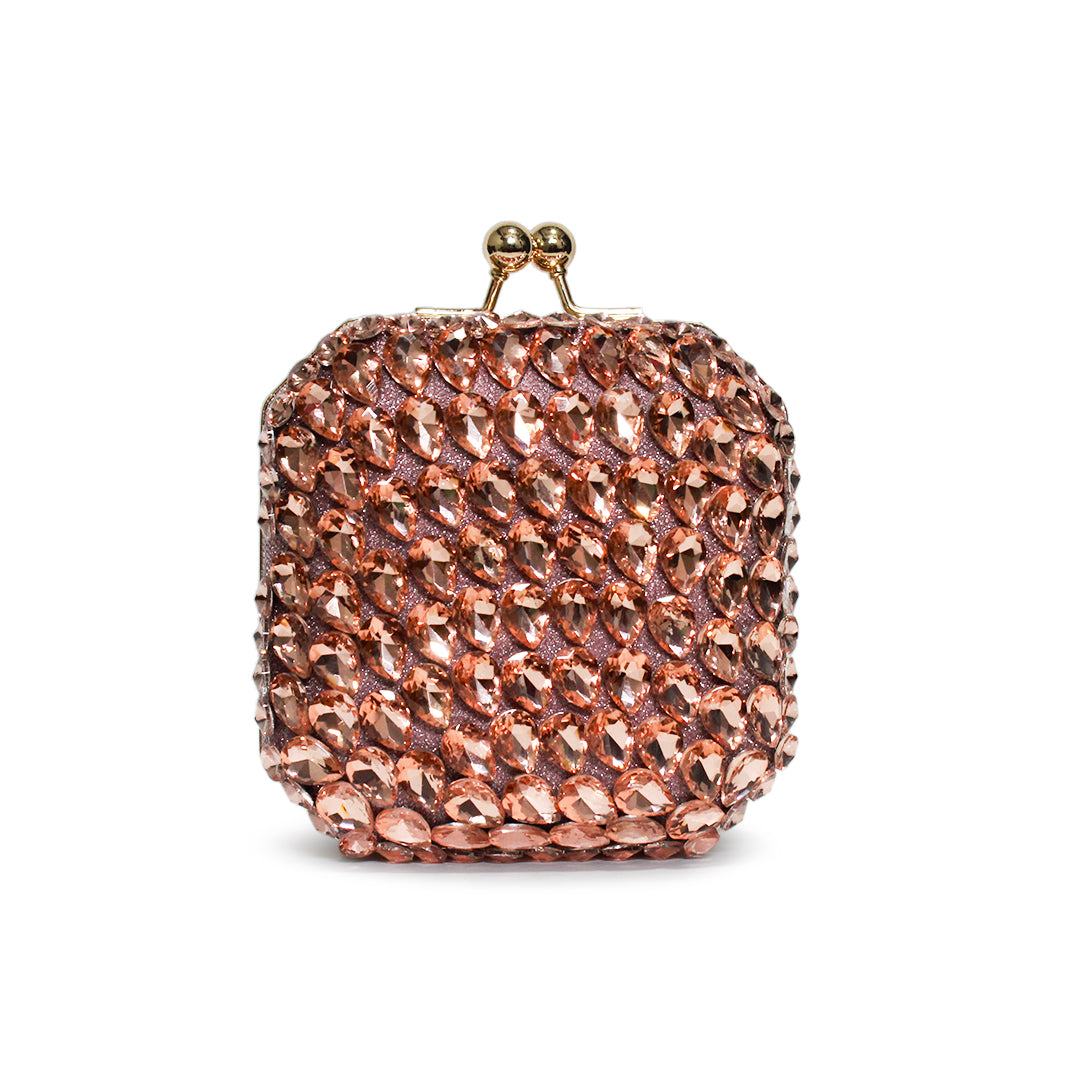 Crystal Embellished Box Clutch