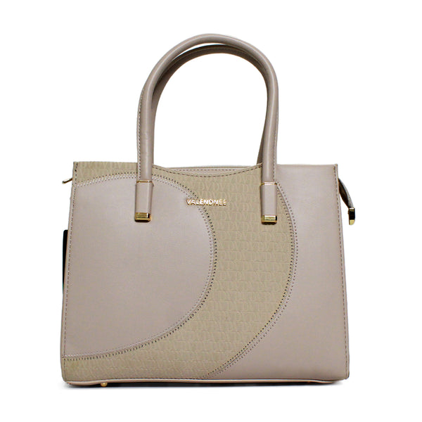 Dual-Tone Leather Handbag – Modern Chic Collection