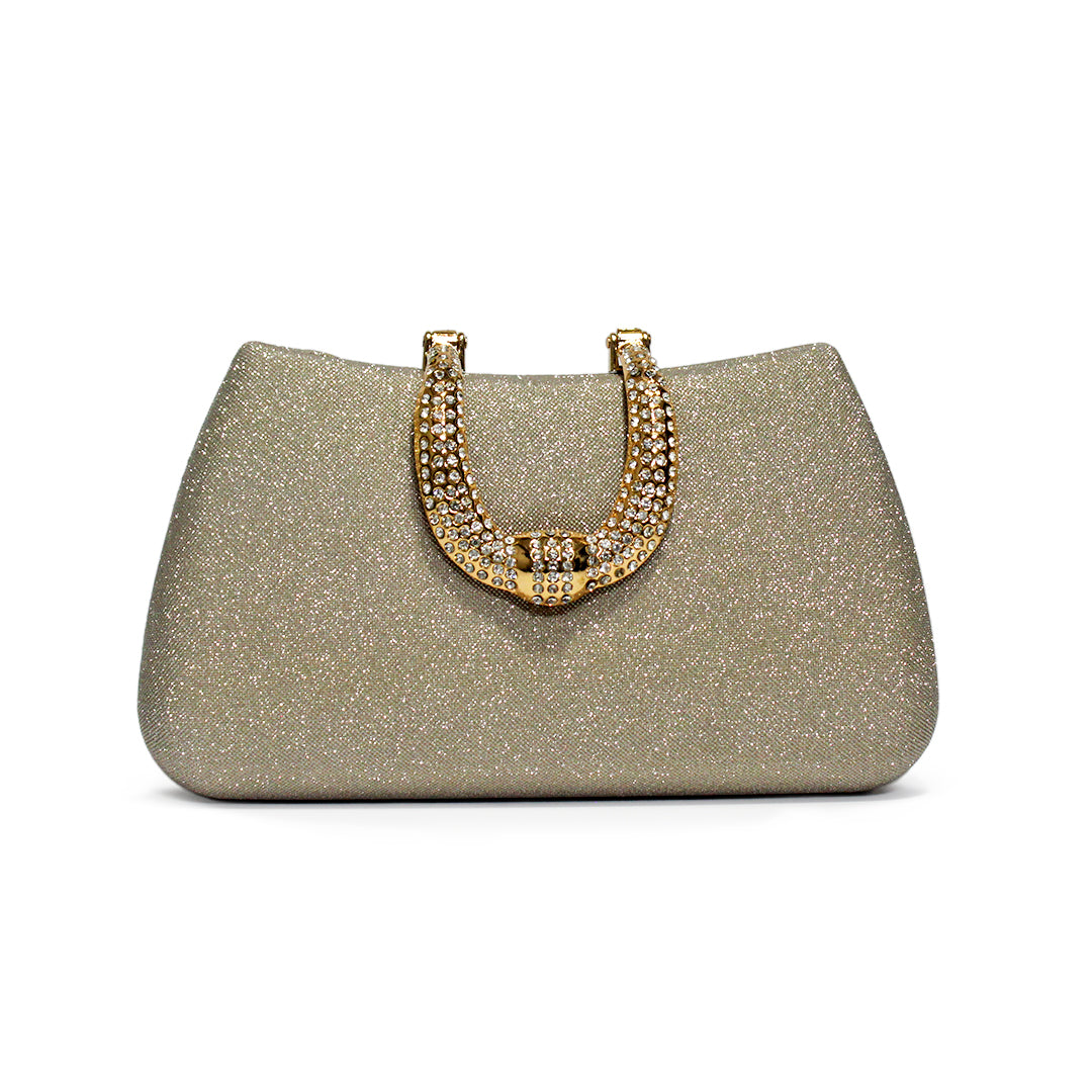 Elegant Metallic Buckle Clutch Bag