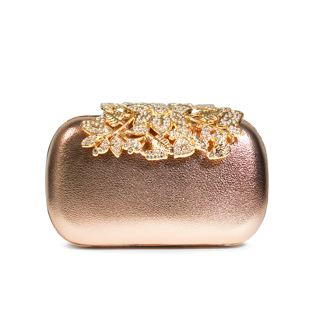 Floral Accent Box Clutch