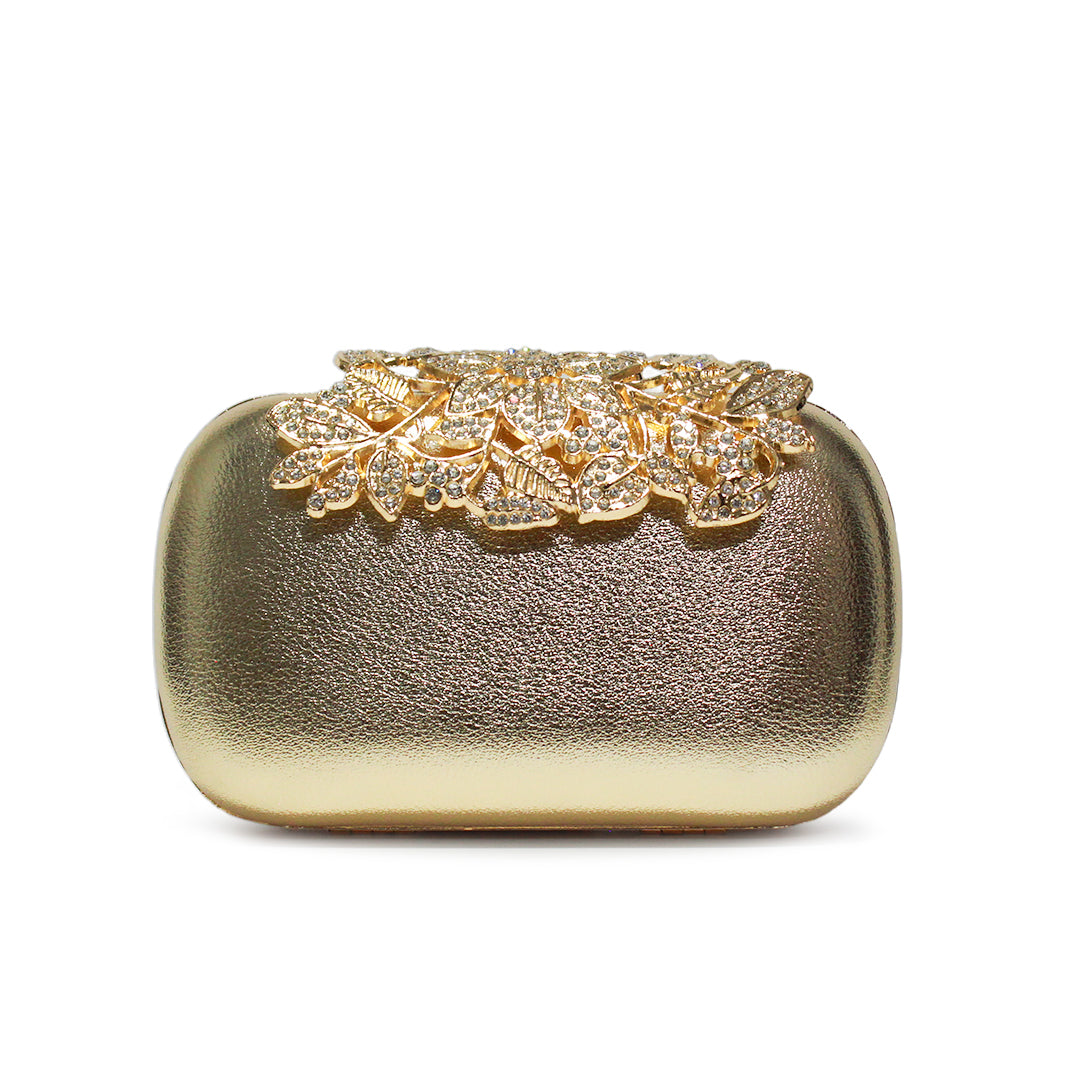 Floral Accent Box Clutch