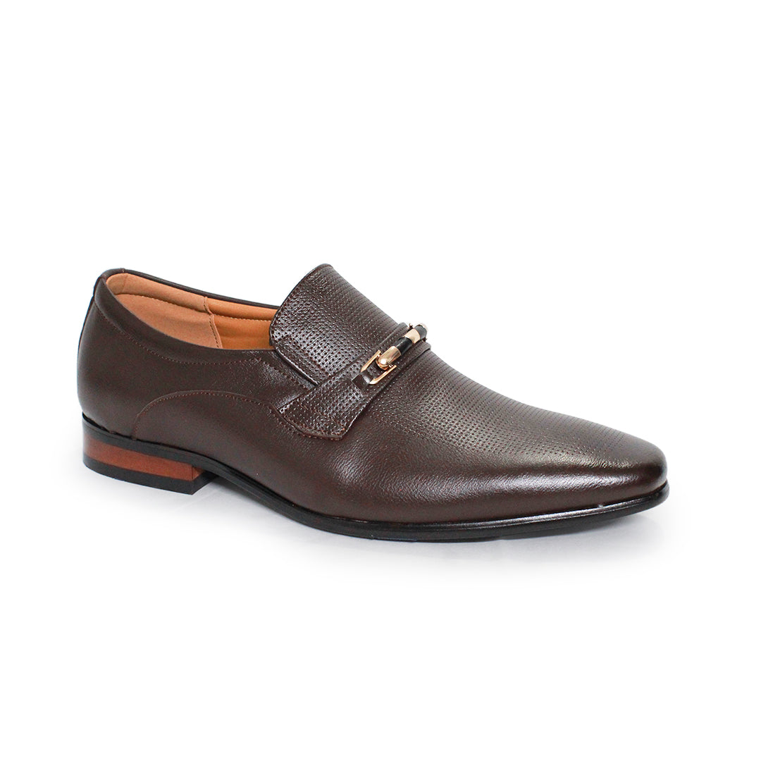 Men’s Textured Buckle Formal Loafers