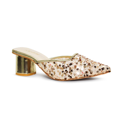 Pointed Toe Embellished Heels