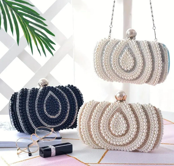Elegant pearl cluches for party wear
