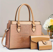 Elegant Stylish Tote Bag with Coin Purse and Card Holder, Multi-Functional Large Capacity Crossbody Bag, New Crocodile Print Design for Women, Travel-Friendly Shoulder/Shoulder/Crossbody Bag, Versatile Casual Luxury Large Capacity Bag