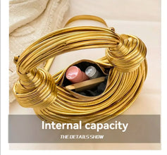 Trendy Design Sense handmade Dumpling bag Crossbody Knotted rope bag