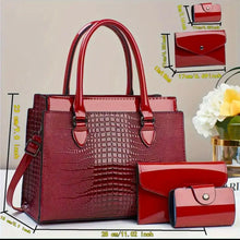 Elegant Stylish Tote Bag with Coin Purse and Card Holder, Multi-Functional Large Capacity Crossbody Bag, New Crocodile Print Design for Women, Travel-Friendly Shoulder/Shoulder/Crossbody Bag, Versatile Casual Luxury Large Capacity Bag