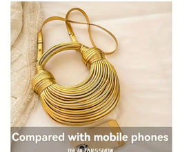 Trendy Design Sense handmade Dumpling bag Crossbody Knotted rope bag