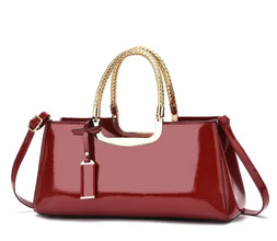 Elegant PU Evening Handbag for Women - Glossy Luxury Clutch with Golden-Tone Hardware, Zipper Closure & Polyester Lining - Perfect for Weddings, Parties, Formal Events (Coffee Brown/White/Pink/Blue/Black), Cute Purse, Sophisticated Style